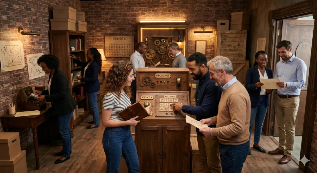 Des employés font un escape game