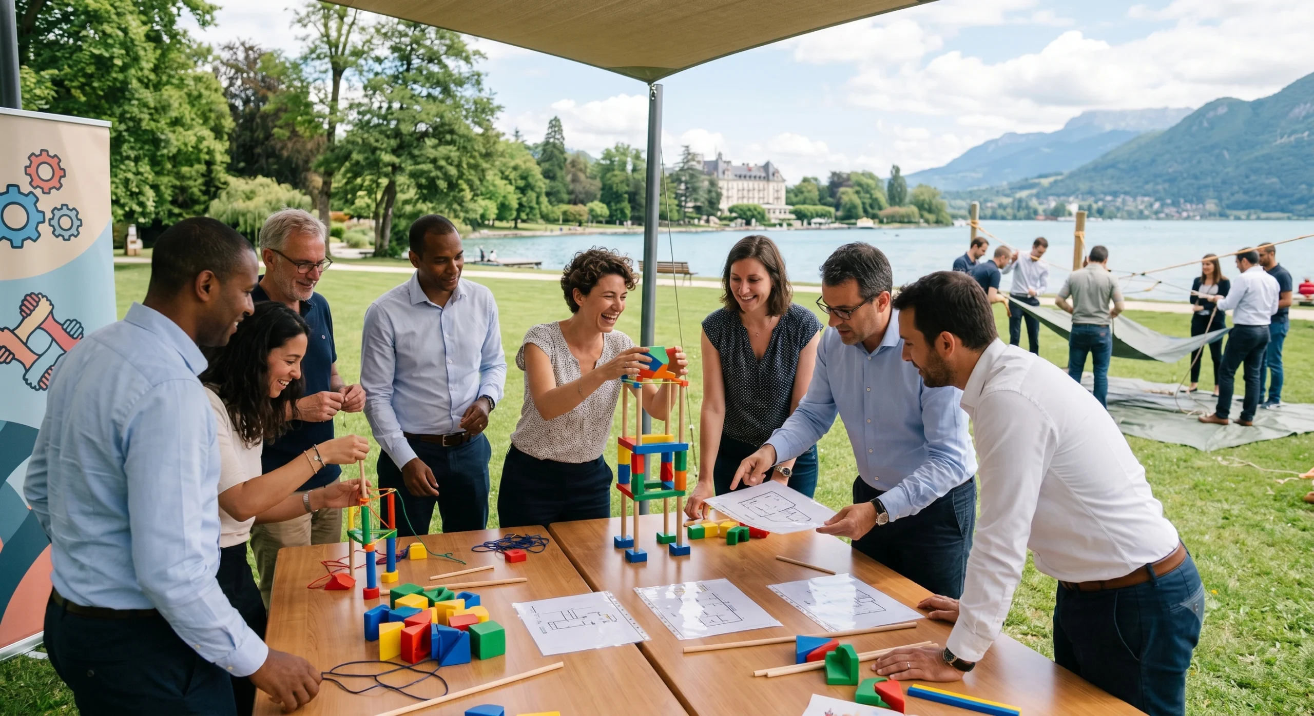 des personnes joues lors d'un team building